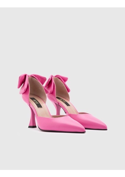 Javadd Deri Kadın Pembe Topuklu Sandalet