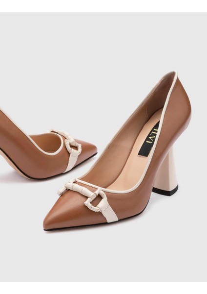 Kata Deri Kadın Açık Taba Topuklu Ayakkabı fırsatları