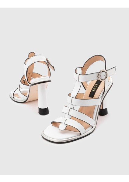 Vitale Deri Kadın Beyaz Topuklu Sandalet fiyatları