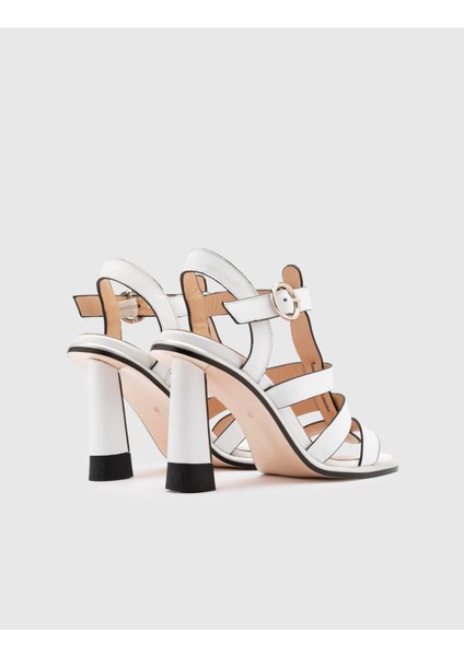 Vitale Deri Kadın Beyaz Topuklu Sandalet fırsatları