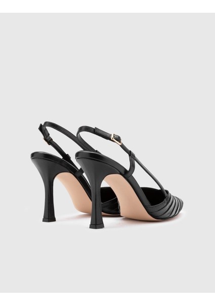 Ramona Deri Kadın Siyah Topuklu Sandalet fırsatları