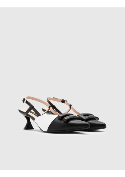 Celtıs Hakiki Deri Kadın Siyah Topuklu Sandalet