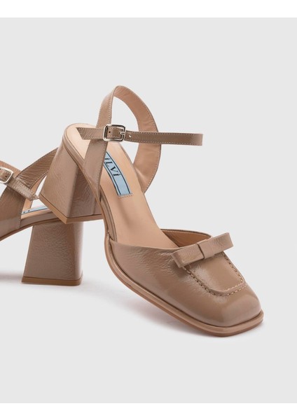 Kler Rugan Deri Kadın Vizon Topuklu Sandalet fırsatları