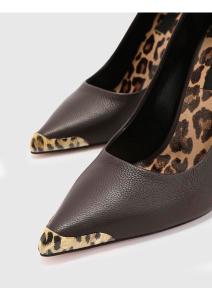 Bron Hakiki Deri Kadın Kahverengi Topuklu Ayakkabı fiyatları