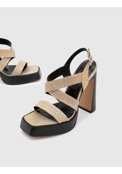 Kiah Deri Kumaş Kadın Sarı Topuklu Sandalet fiyatları