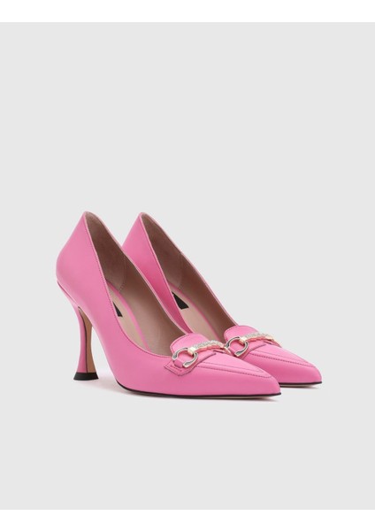 Eligia Deri Kadın Pembe Topuklu Ayakkabı