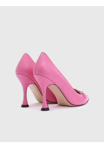 Eligia Deri Kadın Pembe Topuklu Ayakkabı fırsatları