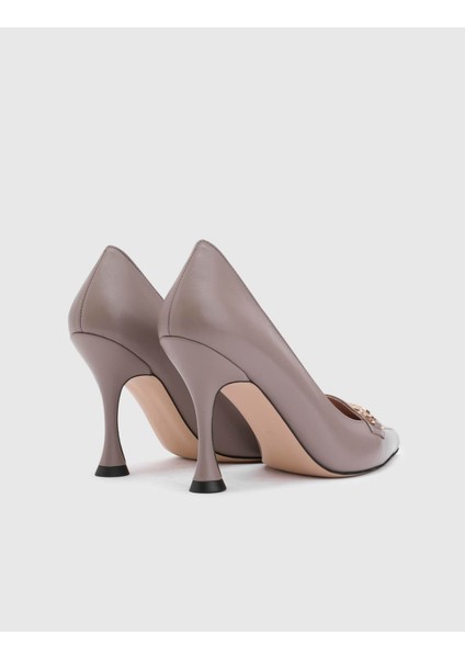 Eligia Deri Kadın Vizon Topuklu Ayakkabı indirimleri