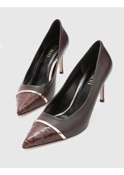Lente Hakiki Deri Kadın Kahverengi Topuklu Ayakkabı fırsatları