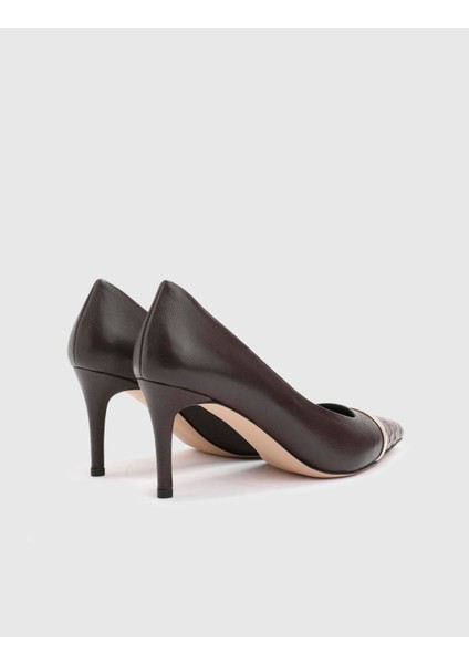 Lente Hakiki Deri Kadın Kahverengi Topuklu Ayakkabı indirimleri