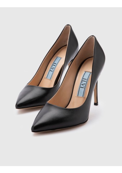 Nelli Hakiki Deri Kadın Siyah Stiletto fırsatları