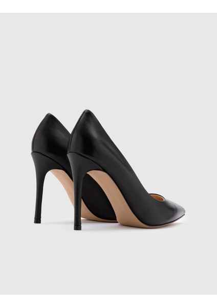 Nelli Hakiki Deri Kadın Siyah Stiletto indirimleri