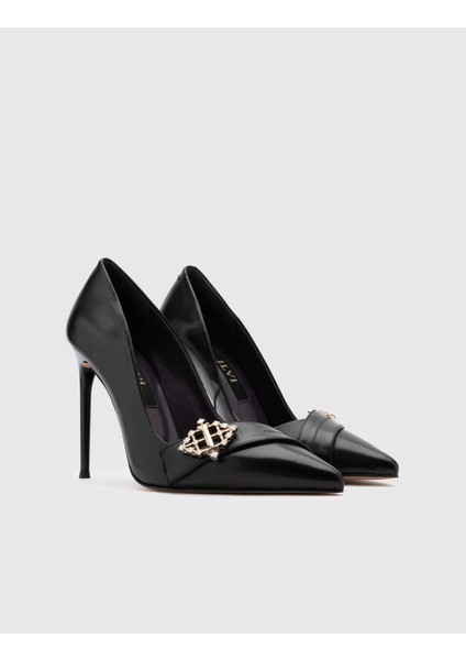 Lobe Deri Kadın Siyah Stiletto indirimleri