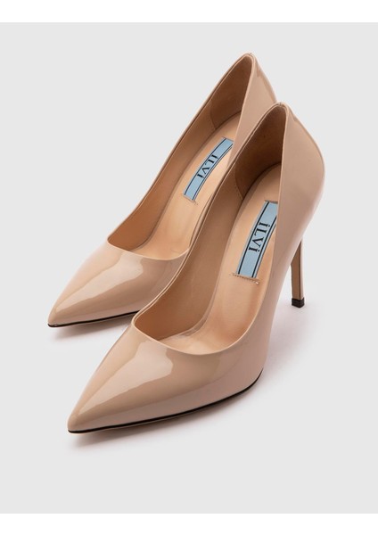 Nelli Hakiki Rugan Deri Kadın Bej Stiletto fiyatları