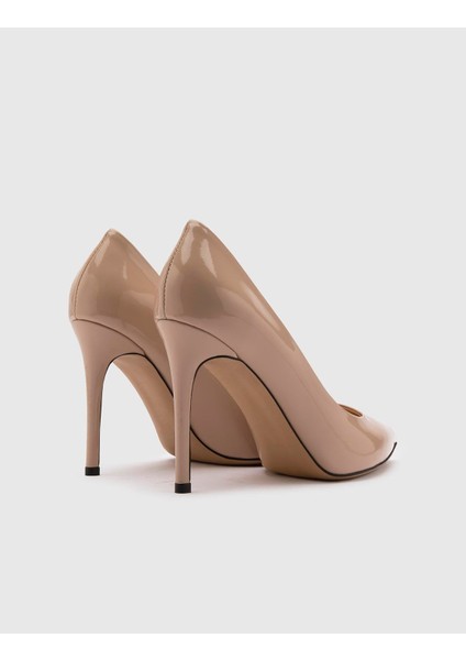 Nelli Hakiki Rugan Deri Kadın Bej Stiletto fırsatları