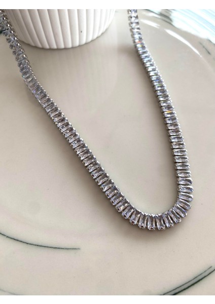 Baget Su Yolu Kolye Kalın Silver