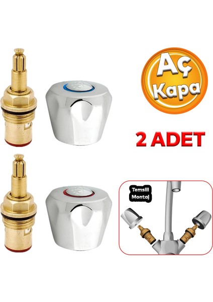 Musluk Başlığı Kafası Aç Kapa Pratik Salmastra 2 Adet Batarya Yedek Başlık Set fiyatları