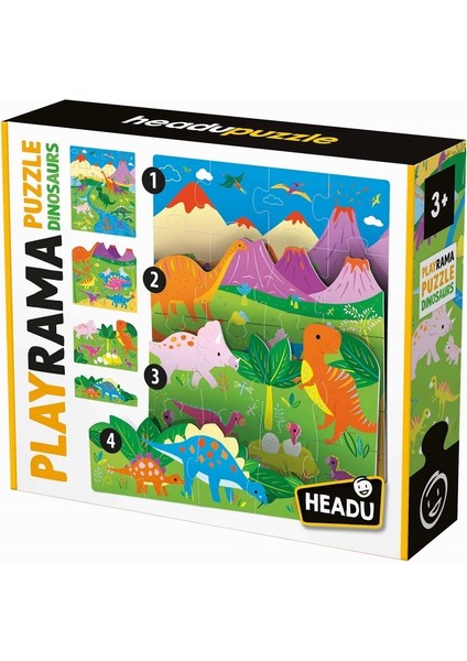 Playrama Puzzle Dınosaurs (3-6 Yaş)
