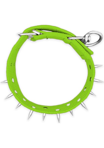 Savex Dokuma Çivili Köpek Boyun Tasması Yeşil 4*70 cm