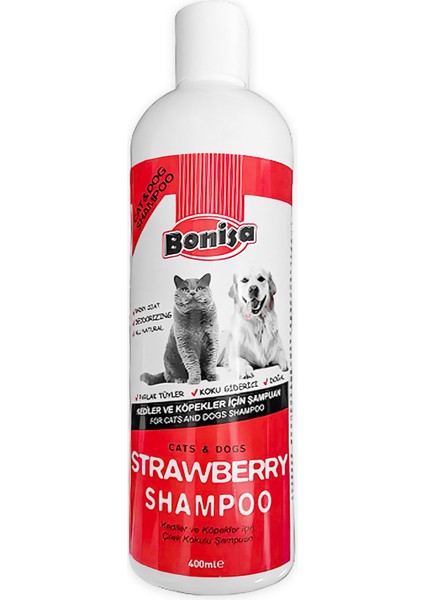 Kedi ve Köpek Şampuanı 400 ml Çilek Kokulu