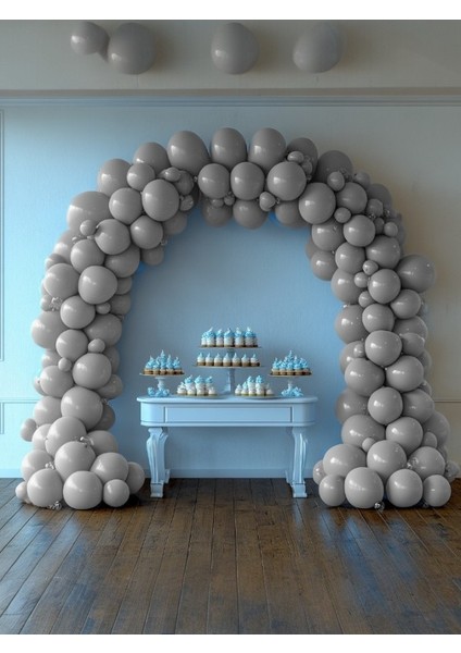 20 Adet Metalik Gri Balon - Doğum Günü Parti ve Eğlenceli Etkinlikler Için fiyatları