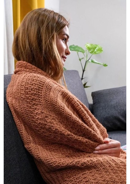 Yumuşak ve şık örgü triko yatak ve koltuk örtüsü, sıcak ve rahat kullanım sağlar. indirimleri