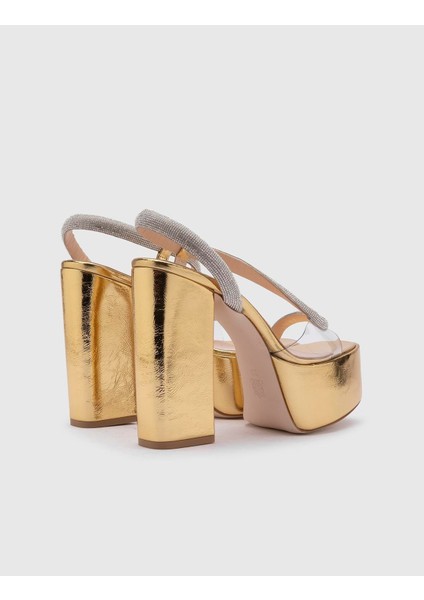 Rory Cilt Deri Kadın Altın Topuklu Sandalet fırsatları