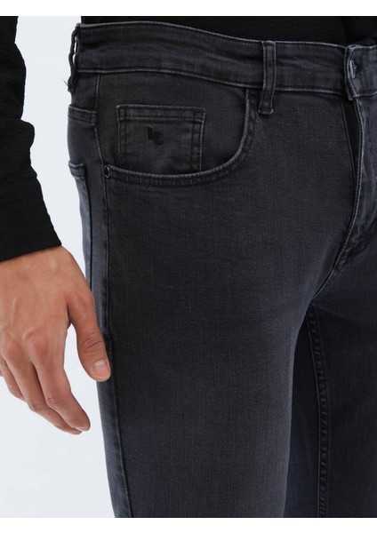 Koyu Gri Super Slm Fit Denim Pamuk Karışımlı Pantolon