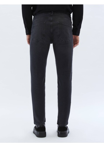 Koyu Gri Super Slm Fit Denim Pamuk Karışımlı Pantolon