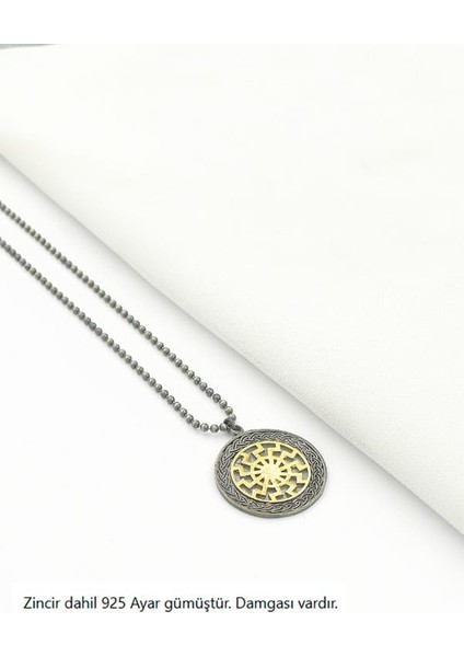 Viking Güneş Tılsımı Döngüsü Erkek Gümüş Kolye indirimleri