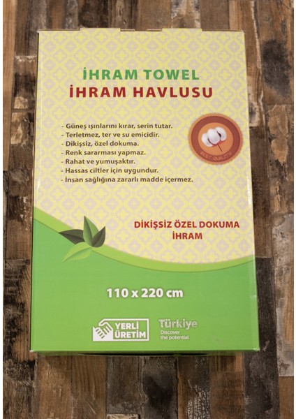 Ihram, Ihram Takımı 1350 Gr. Kutuda Hac ve Umre Için 110 x 220, Beyaz, Yumuşak,pamuklu,kutulu