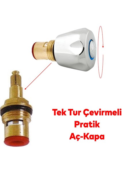 Musluk Başlığı Kafası Aç Kapa Pratik 1 Adet Batarya Yedek Başlık Salmastra indirimleri