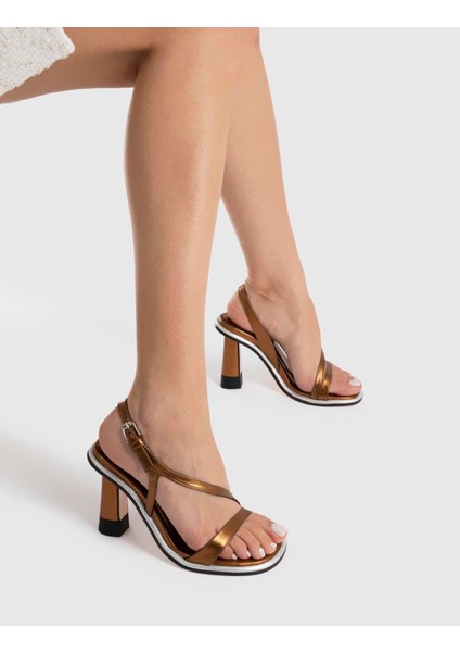Wilson Hakiki Deri Kadın Bronz Renk Topuklu Sandalet fiyatları