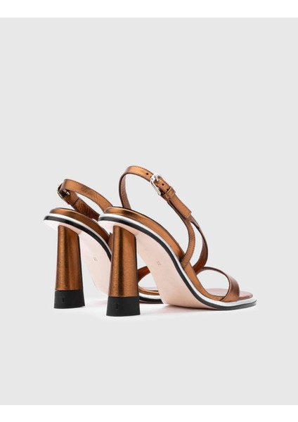 Wilson Hakiki Deri Kadın Bronz Renk Topuklu Sandalet indirimleri