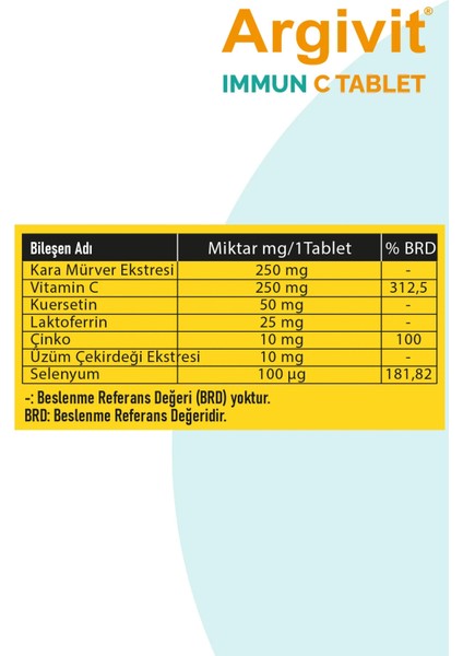 Immun C Tablet 30 Tablet 3'lü Paket