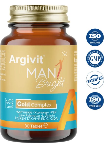 Man Bright Gold Kompleks Takviye Edici Gıda