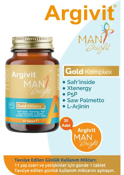Man Brıght Tablet 30 Tablet 3'lü Paket