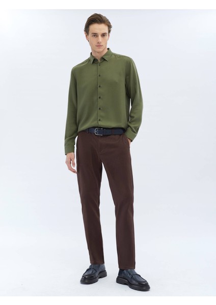 Yeşil Fitilli Dokuma Casual Gömlek fiyatları