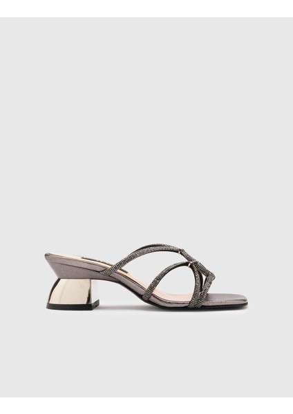 Nerida Süet Deri Taşlı Kadın Siyah Topuklu Terlik modelleri