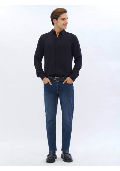 Lacivert Fitilli Dokuma Casual Gömlek fiyatları