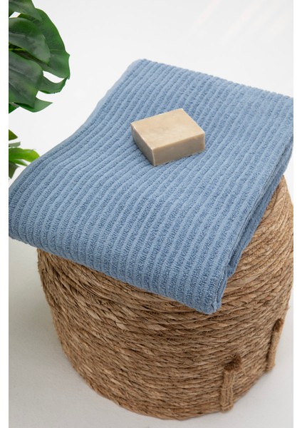 Line Luxury Pamuklu Banyo Havlusu 100X150 - Indigo fiyatları