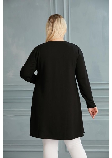 52-782 Kristal Kumaş Tunik - Siyah