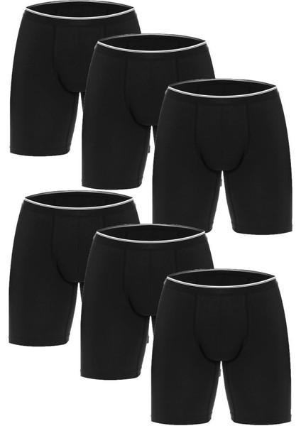 6 Adet Likralı Erkek Uzun Boxer 1004
