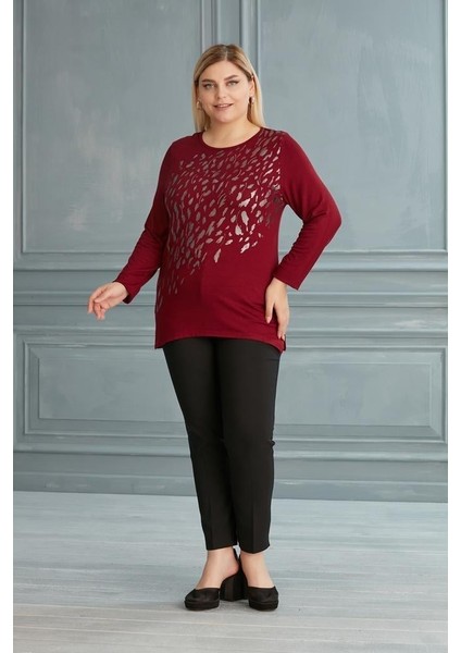 52-765 Çilek Kumaş Bluz - Bordo modelleri