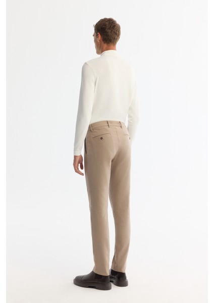 Erkek Bej Klasik Bel Slim Fit Elastan Chino Pantolon A42y3021 modelleri
