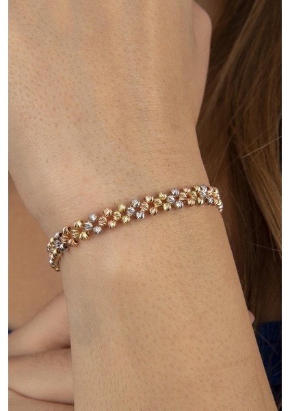 14 Ayar Altın Örme Dorika Sıralı Bileklik