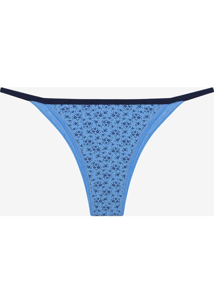 Navy Simple Floral Pamuklu 3lü Çok Renkli Brazilian Külot