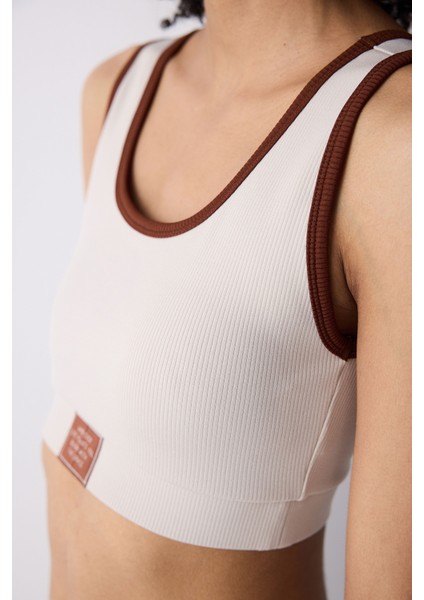 Ribbed Active Taş Rengi Spor Sütyeni indirimleri