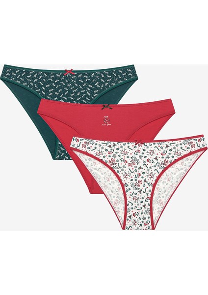 Hello New Year 3lü Çok Renkli Slip Külot