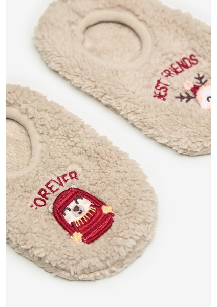 Unisex Best Friend Bej Çetik Çorap modelleri